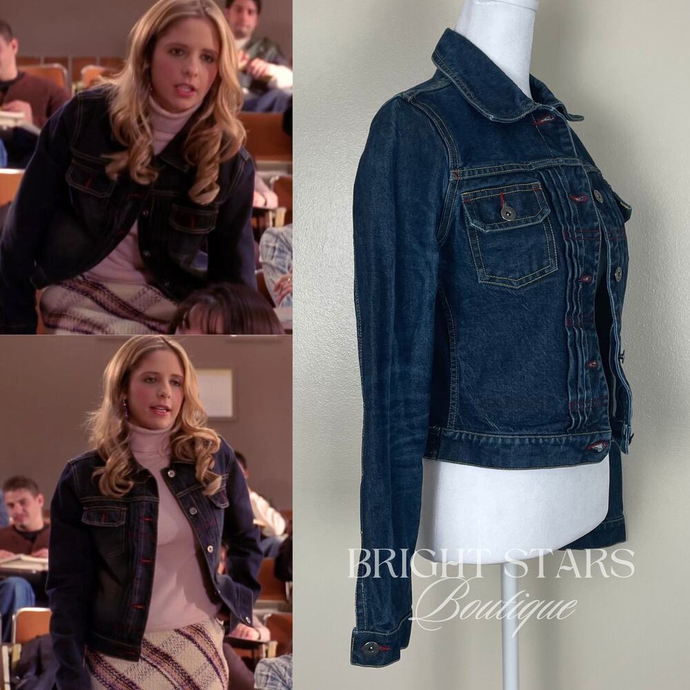 Rare Denim Jacket ALT Wash ASO Buffy Summers Buffy the Vampire Slayer Y2K Blue - Picture 3 of 11